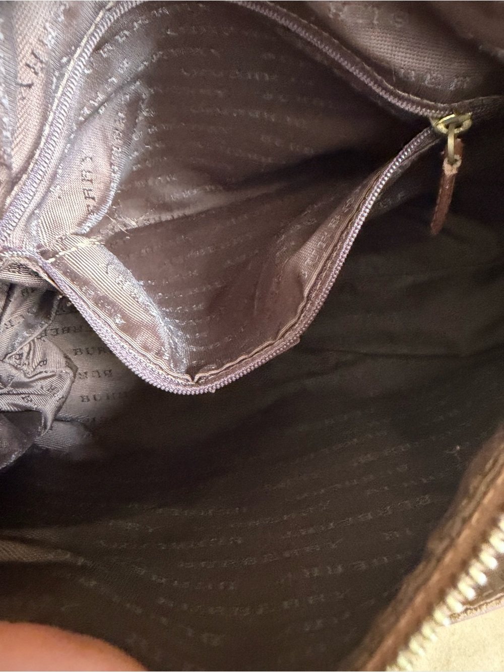 Burberry Beige/Brown Front Pocket Shoulder Bag - Picture 11 of 14